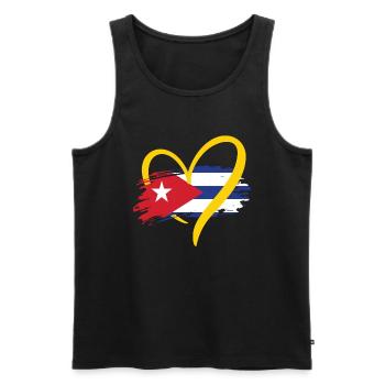 Cuba Havana Heart Cuba Holidays - Men's Premium Organic Tank Top - black - Front - Michal (187cm)