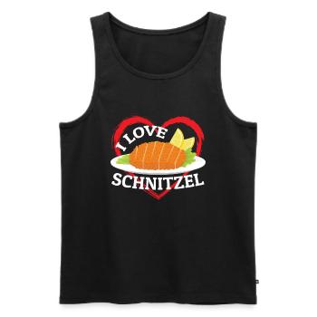 I Love Schnitzel Deutschland Essen - Men's Premium Organic Tank Top - black - Front - AI Model Male 178 light (178cm)