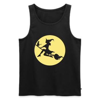 Hexe Retro Vintage Halloween - Männer Premium Bio Tank Top - Schwarz - Vorne - AI Model Male 178 light (178cm)