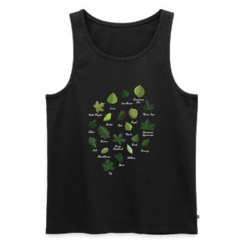 Blätter Sorten Bäume Wald Natur Pflanze - Männer Premium Bio Tank Top - Schwarz - Vorne - Michal (187cm)