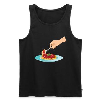 Spaghetti Nudel Essen Italien - Männer Premium Bio Tank Top - Schwarz - Vorne - Michal (187cm)
