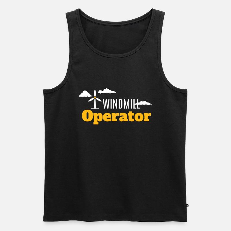 Windmill Operator Windkraft Windenergie - Männer Premium Bio Tank Top - Schwarz