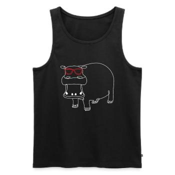 Süßes Nilpferd Sonnenbrille Hippo Kinder - Männer Premium Bio Tank Top - Schwarz - Vorne - AI Model Male 178 light (178cm)