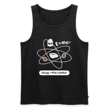 E=mc² Kaffee Wissenschaft Kaffee Rösten - Männer Premium Bio Tank Top - Schwarz - Vorne - AI Model Male 178 light (178cm)