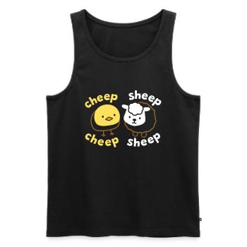 Cheep Sheep Sheep Chick Kids - Men's Premium Organic Tank Top - black - Front - AI Model Male 178 light (178cm)