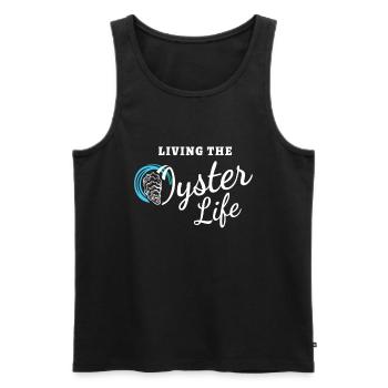 Living The Oyster Life Auster Muschel - Männer Premium Bio Tank Top - Schwarz - Vorne - AI Model Male 178 light (178cm)