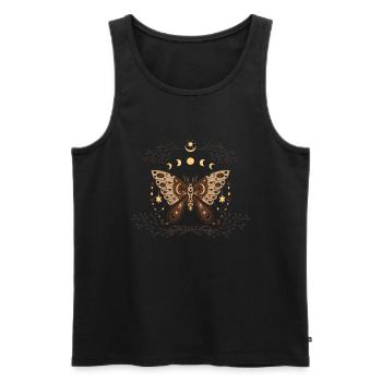 Mystical Goth Moth Moon Phases - Men's Premium Organic Tank Top - black - Front - AI Model Male 178 light (178cm)