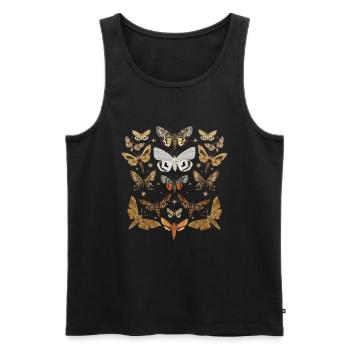 Papillons de nuit, espèces, papillons de nuit, papillons de nuit - Débardeur bio Premium Homme - noir - Devant - AI Model Male 178 light (178cm)