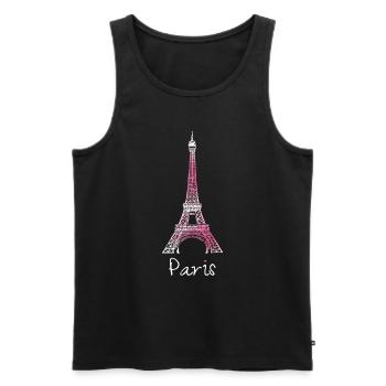 Paris Tour Eiffel France France - Débardeur bio Premium Homme - noir - Devant - Michal (187cm)