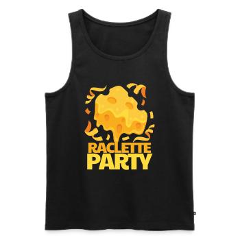 Raclette Party Cheese Enjoyment - Men's Premium Organic Tank Top - black - Front - Michal (187cm)