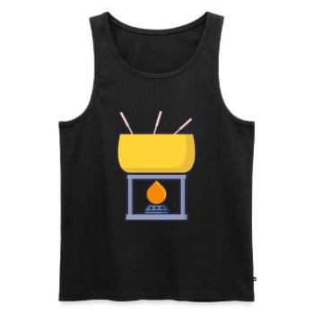 Fondue Topf Käsefondue Weihnachtsessen - Männer Premium Bio Tank Top - Schwarz - Vorne - AI Model Male 178 light (178cm)