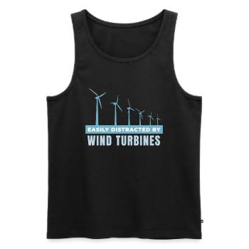 Easily Distracted by Wind Turbines - Männer Premium Bio Tank Top - Schwarz - Vorne - Michal (187cm)