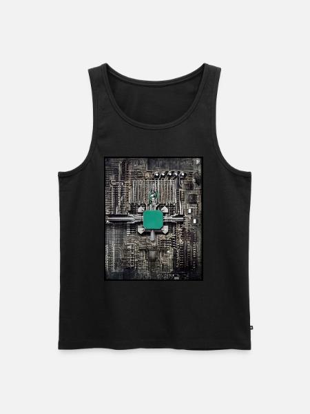 Leiterplatte Giger-Stil Farbe - Männer Premium Bio Tank Top - Schwarz