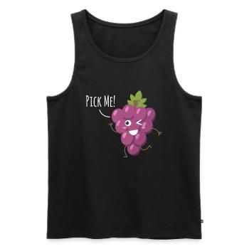 Choisissez-moi ! Raisins Vin Amateurs de vin - Débardeur bio Premium Homme - noir - Devant - Michal (187cm)
