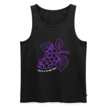 Passez une journée de raisin Vin de raisins - Débardeur bio Premium Homme - noir - Devant - Michal (187cm)