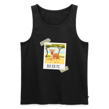 Drôle Dik Dik Pic Antilope - Débardeur bio Premium Homme - noir - Devant - AI Model Male 178 light (178cm)