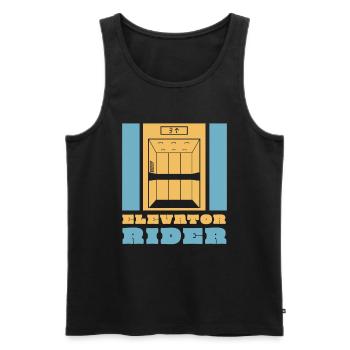 Elevator Rider Aufzug Lift Fahrstuhl - Men's Premium Organic Tank Top - black - Front - AI Model Male 178 light (178cm)