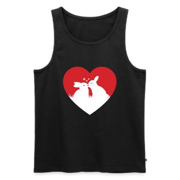 Bunny Love Heart Easter Bunny Easter - Men's Premium Organic Tank Top - black - Front - Michal (187cm)