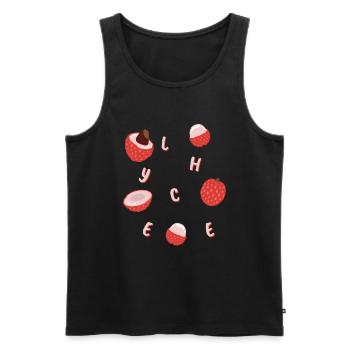 Lychee Litschi Exotische Frucht - Männer Premium Bio Tank Top - Schwarz - Vorne - AI Model Male 178 light (178cm)