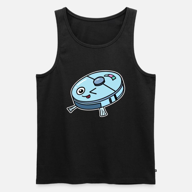 Süßer Saugroboter Staubsauger - Männer Premium Bio Tank Top - Schwarz