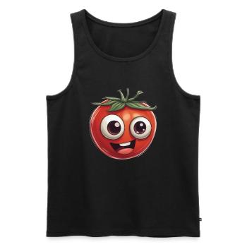 Mignon Tomate Souriant Design - Débardeur bio Premium Homme - noir - Devant - AI Model Male 178 light (178cm)