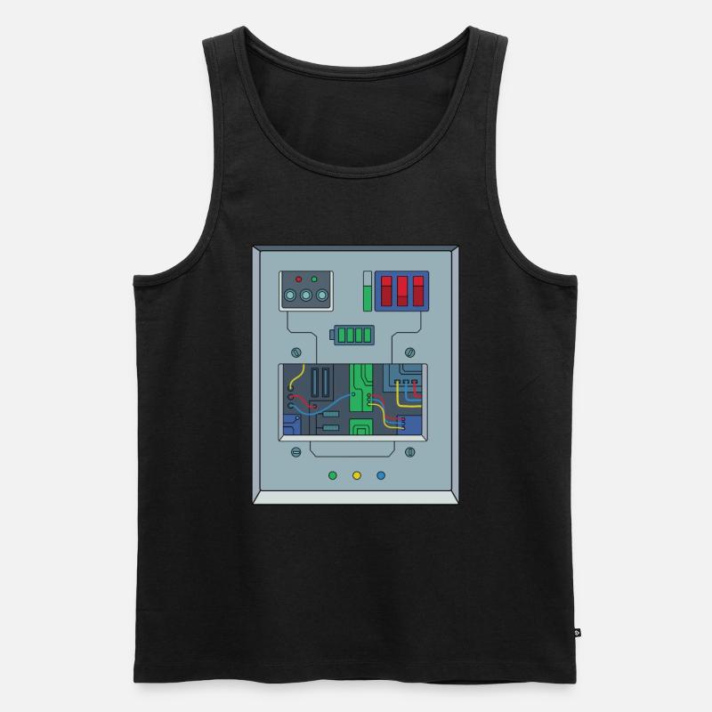 Roboter Kostüm Robotik Technik - Männer Premium Bio Tank Top - Schwarz