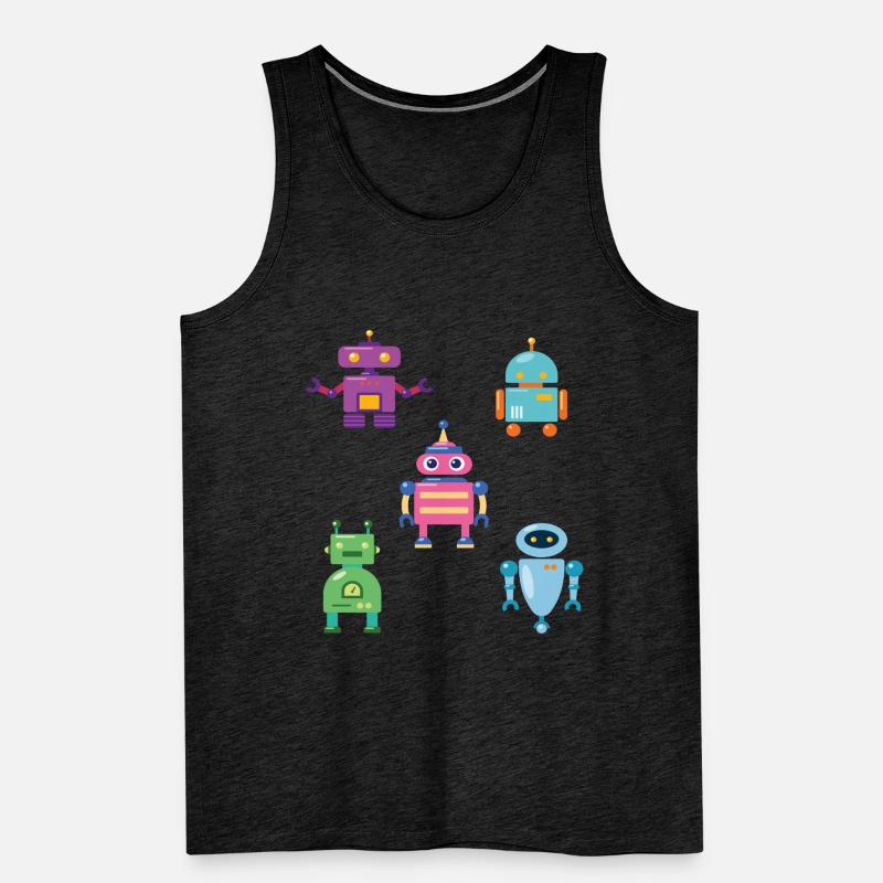 Cute Robot Robotics Technology Men's Premium Organic Tank Top