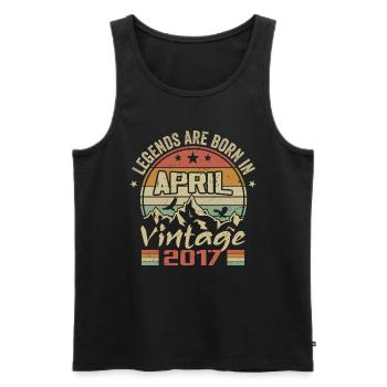 Born In April 2017 Vintage - Gift April 2017 - Men's Premium Organic Tank Top - black - Front - Michal (187cm)
