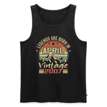 Born in April 2007 Vintage - Gift April 2007 - Men's Premium Organic Tank Top - black - Front - Michal (187cm)