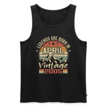 Born In April 2005 Vintage - April 2005 Gift - Men's Premium Organic Tank Top - black - Front - Michal (187cm)