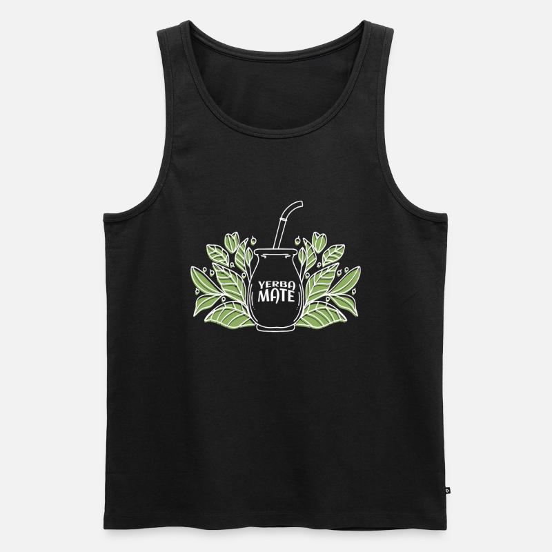 Yerba Mate Tee Trinker - Männer Premium Bio Tank Top - Schwarz