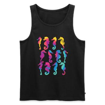 Seahorse, Species, Ocean, Underwater - Men's Premium Organic Tank Top - black - Front - Michal (187cm)
