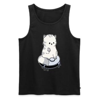 Katze Staubsauger Saugroboter - Männer Premium Bio Tank Top - Schwarz - Vorne - AI Model Male 178 light (178cm)