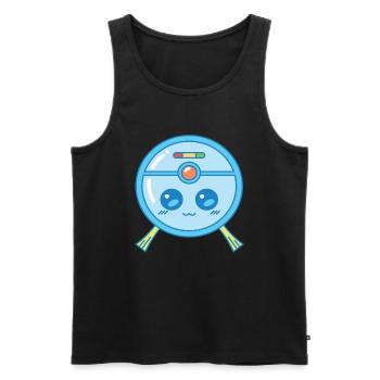 Süßer Saugroboter Staubsauger Kawaii - Männer Premium Bio Tank Top - Schwarz - Vorne - AI Model Male 178 light (178cm)