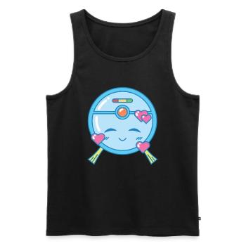 Liebenswerter Saugroboter Kawaii - Männer Premium Bio Tank Top - Schwarz - Vorne - AI Model Male 178 light (178cm)