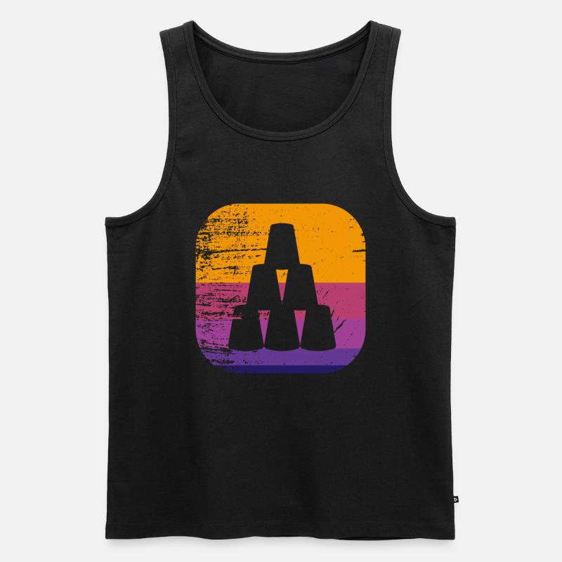 Cup Stacking Retro - Männer Premium Bio Tank Top - Schwarz