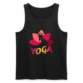 Yoga de la chèvre de Ziegen Yoga - Débardeur bio Premium Homme - noir - Devant - Michal (187cm)