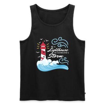Be A Lighthouse Leuchtturm - Männer Premium Bio Tank Top - Schwarz - Vorne - Michal (187cm)