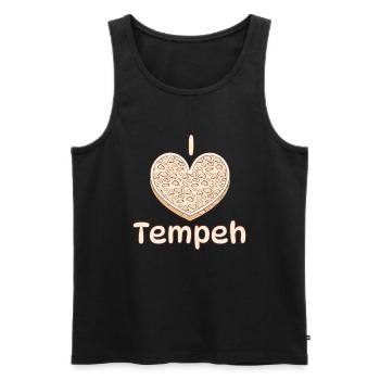 I Love Tempeh Vegan Veganer Indonesisch - Männer Premium Bio Tank Top - Schwarz - Vorne - AI Model Male 178 light (178cm)