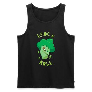 Broc´n´Roll Brokkoli Gesundes Gemüse - Männer Premium Bio Tank Top - Schwarz - Vorne - Michal (187cm)