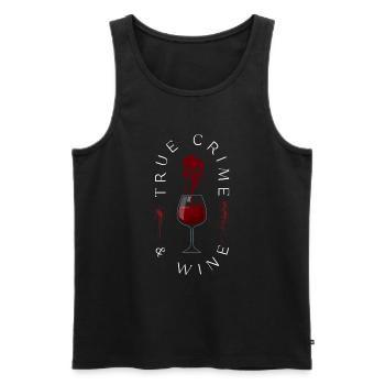 Fans de true crime et de crime de vin - Débardeur bio Premium Homme - noir - Devant - AI Model Male 178 light (178cm)