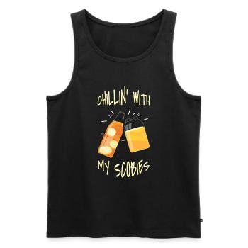 Chillin ́ With My Scobies Kombucha Tea - Men's Premium Organic Tank Top - black - Front - AI Model Male 178 light (178cm)