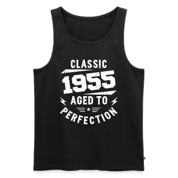 1955 Classic 1955 Vintage 1955 Birthday Gift - Men's Premium Organic Tank Top - black - Front - AI Model Male 178 light (178cm)
