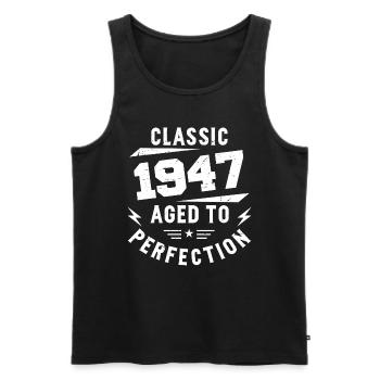 1947 Classic 1947 Vintage 1947 Birthday Gift - Men's Premium Organic Tank Top - black - Front - Michal (187cm)