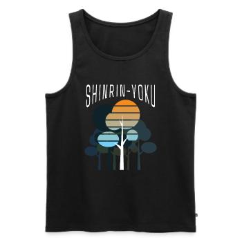 Waldbaden Shinrin Yoku Natur - Männer Premium Bio Tank Top - Schwarz - Vorne - AI Model Male 178 light (178cm)
