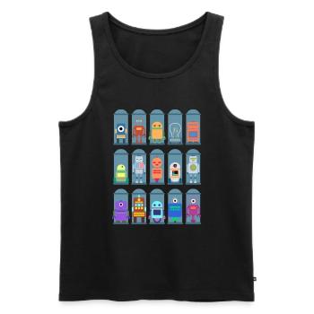 Robot Types Cute Robotics Technology - Men's Premium Organic Tank Top - black - Front - Michal (187cm)