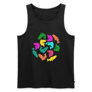 Lachs Lachse Angeln Fischen Erlebnis - Männer Premium Bio Tank Top - Schwarz - Vorne - Michal (187cm)