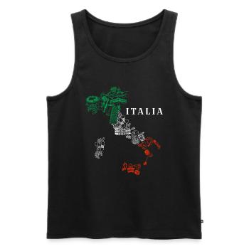 Italy Map Italian Italian - Men's Premium Organic Tank Top - black - Front - AI Model Male 178 light (178cm)