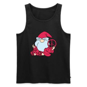 Gnome de la paix Nains nains - Débardeur bio Premium Homme - noir - Devant - AI Model Male 178 light (178cm)