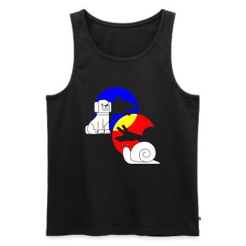 Schattenspiel Schatten Hund Schnecke - Männer Premium Bio Tank Top - Schwarz - Vorne - AI Model Male 178 light (178cm)
